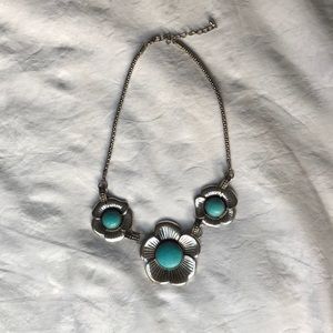 Turquoise Flower Statement Necklace